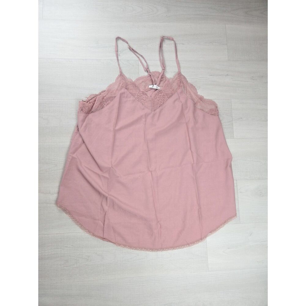 Jodifl Dusty Mauve Pink Lace V-Neck Cami Tank Top Size 2X Style B5009-P